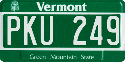 VT license plate PKU249