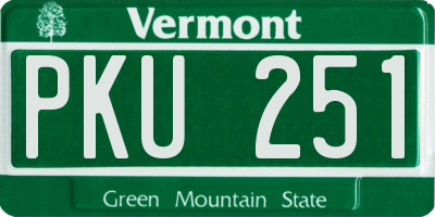 VT license plate PKU251