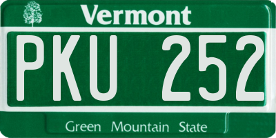 VT license plate PKU252