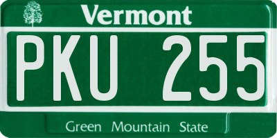 VT license plate PKU255