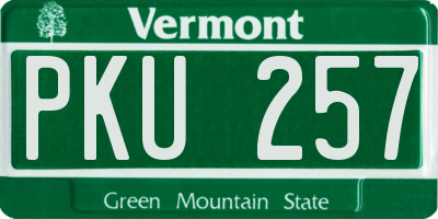 VT license plate PKU257