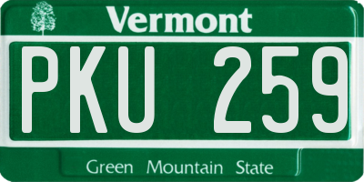 VT license plate PKU259