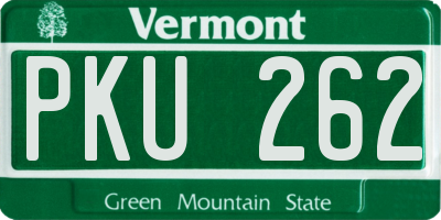 VT license plate PKU262