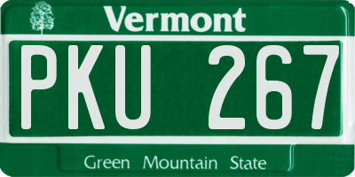 VT license plate PKU267