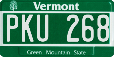 VT license plate PKU268