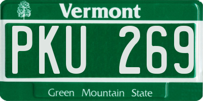 VT license plate PKU269