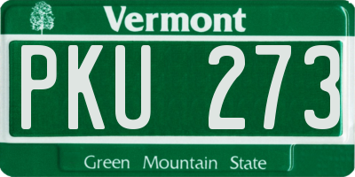 VT license plate PKU273