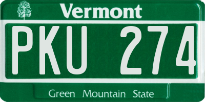 VT license plate PKU274