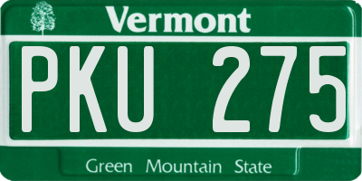 VT license plate PKU275