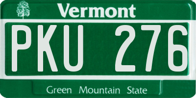 VT license plate PKU276