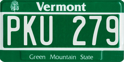 VT license plate PKU279