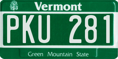 VT license plate PKU281