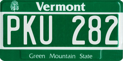 VT license plate PKU282