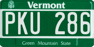 VT license plate PKU286