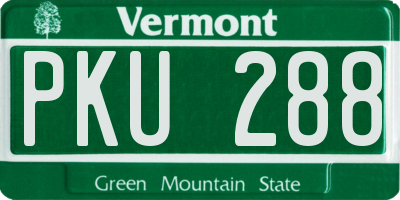 VT license plate PKU288