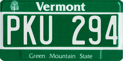 VT license plate PKU294