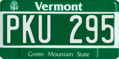 VT license plate PKU295