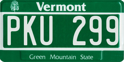 VT license plate PKU299