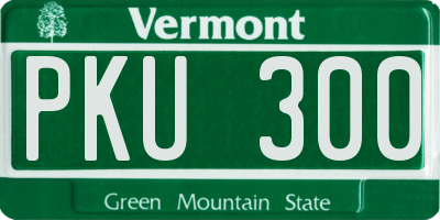 VT license plate PKU300