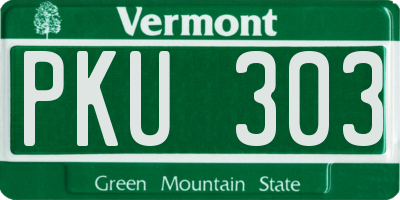 VT license plate PKU303