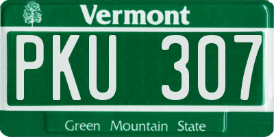 VT license plate PKU307