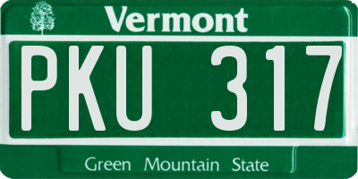 VT license plate PKU317