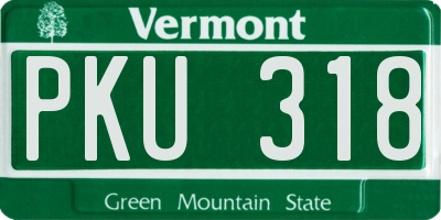 VT license plate PKU318