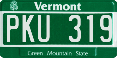 VT license plate PKU319