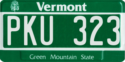 VT license plate PKU323
