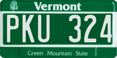 VT license plate PKU324