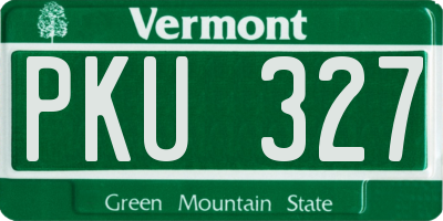 VT license plate PKU327