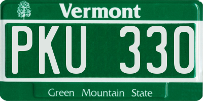 VT license plate PKU330