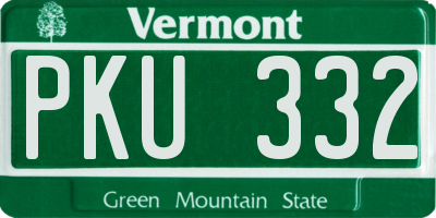 VT license plate PKU332