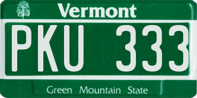 VT license plate PKU333