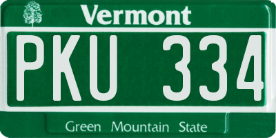 VT license plate PKU334