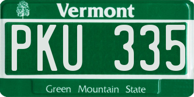 VT license plate PKU335