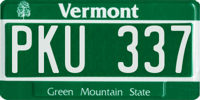 VT license plate PKU337