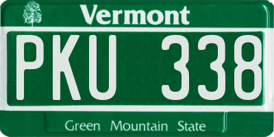 VT license plate PKU338