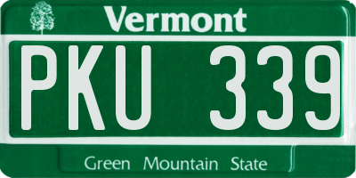 VT license plate PKU339