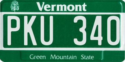 VT license plate PKU340