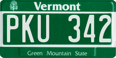 VT license plate PKU342