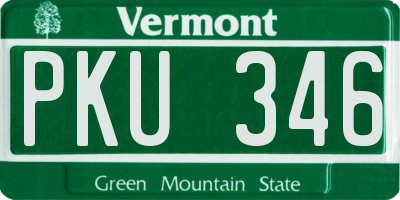 VT license plate PKU346