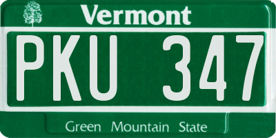 VT license plate PKU347