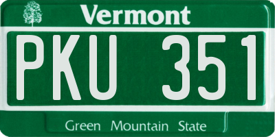 VT license plate PKU351