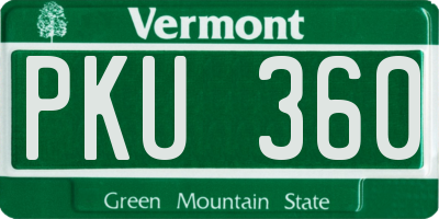 VT license plate PKU360