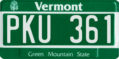 VT license plate PKU361