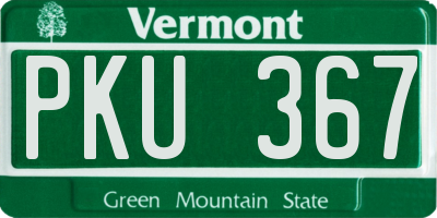 VT license plate PKU367