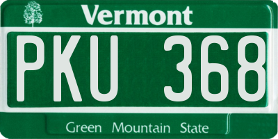 VT license plate PKU368