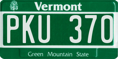 VT license plate PKU370