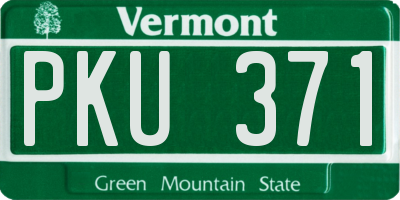 VT license plate PKU371